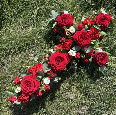 Red Cross - A classic cross-shaped tribute in elegant red tones.