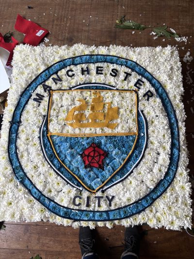 Manchester City Funeral Tribute - Bespoke Manchester City Funeral Tribute